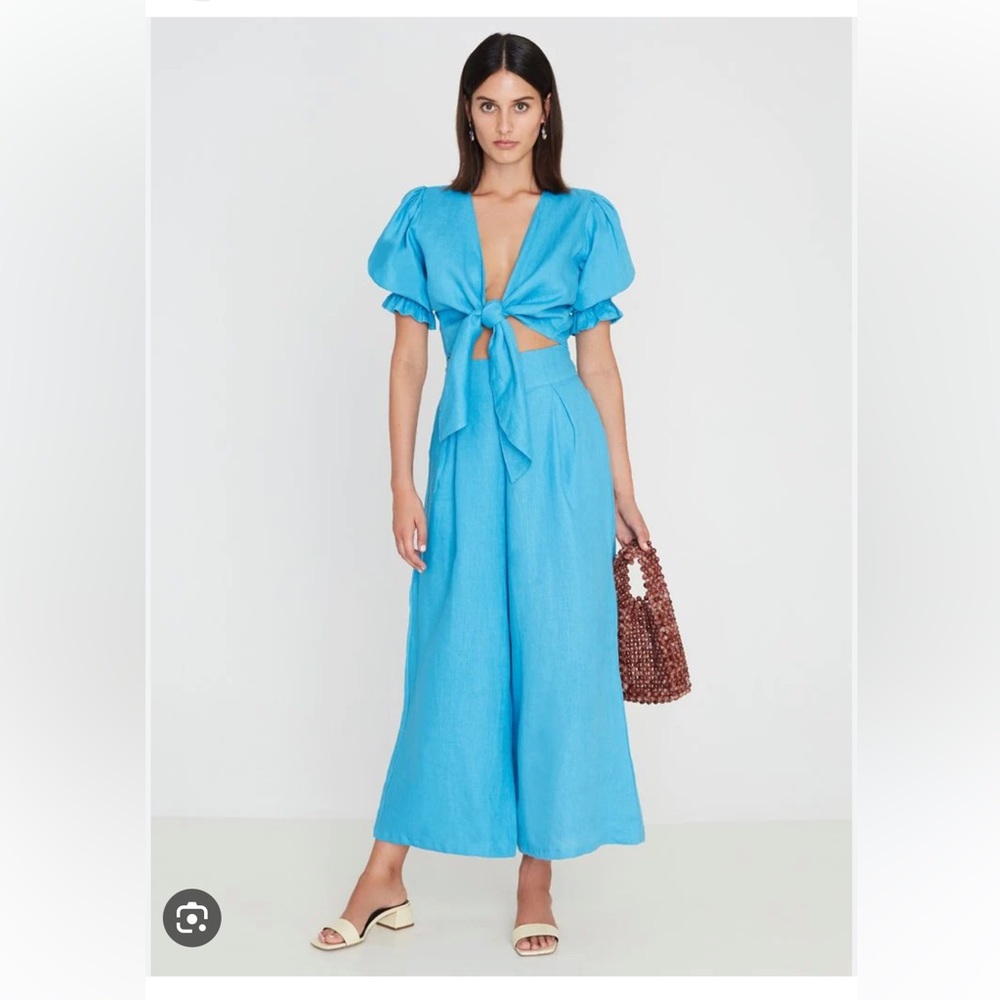 Meridian wide leg pants plain blue topaz US10/AU14/XL